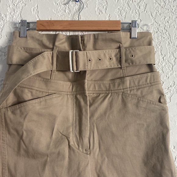 NWOT Zara Khaki wide leg high waisted belted pant size M - Picture 4 of 10